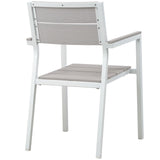Maine 3 Piece with Armchair Outdoor Patio Dining Set - BUILDMYPLACE