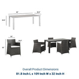 Junction 28" Outdoor Patio Dining Set - 5-Piece - Dining Table With Aluminium Frame - BUILDMYPLACE