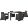 Junction 28" Outdoor Patio Dining Set - 5-Piece - Dining Table With Aluminium Frame - BUILDMYPLACE