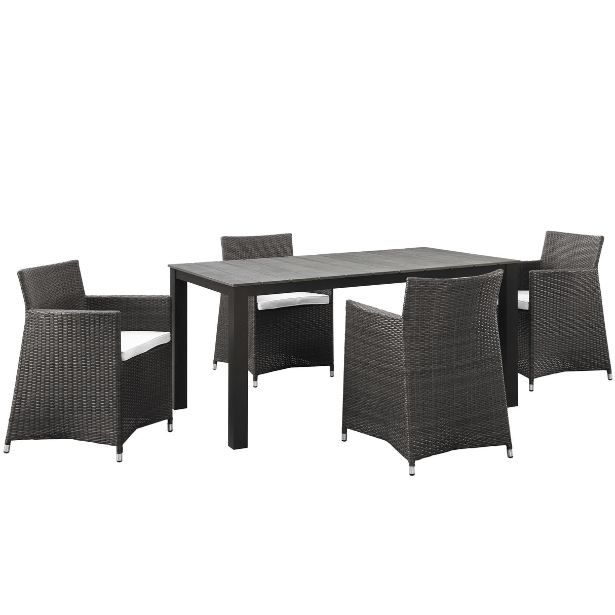 Junction 28" Outdoor Patio Dining Set - 5-Piece - Dining Table With Aluminium Frame - BUILDMYPLACE