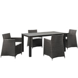 Junction 28" Outdoor Patio Dining Set - 5-Piece - Dining Table With Aluminium Frame - BUILDMYPLACE