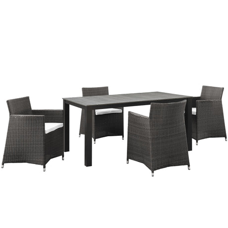 Junction 28" Outdoor Patio Dining Set - 5-Piece - Dining Table With Aluminium Frame - BUILDMYPLACE