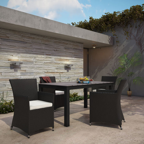 Junction 28" Outdoor Patio Dining Set - 5-Piece - Dining Table With Aluminium Frame - BUILDMYPLACE