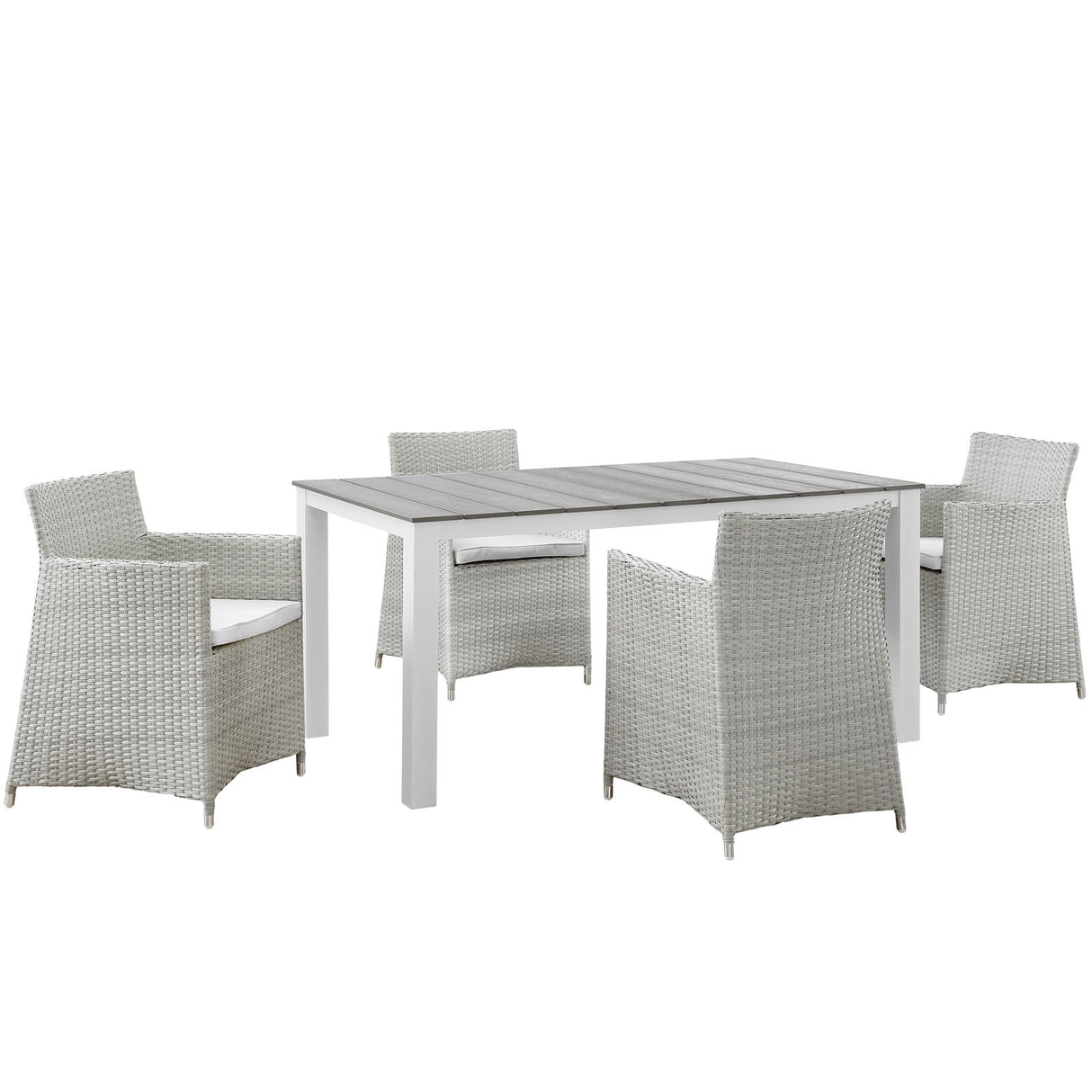 Junction 28" Outdoor Patio Dining Set - 5-Piece - Dining Table With Aluminium Frame - BUILDMYPLACE