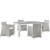 Junction 28" Outdoor Patio Dining Set - 5-Piece - Dining Table With Aluminium Frame - BUILDMYPLACE