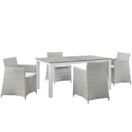 Junction 28" Outdoor Patio Dining Set - 5-Piece - Dining Table With Aluminium Frame - BUILDMYPLACE