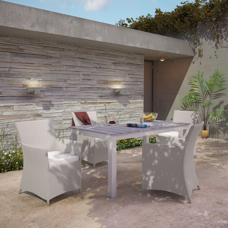 Junction 28" Outdoor Patio Dining Set - 5-Piece - Dining Table With Aluminium Frame - BUILDMYPLACE