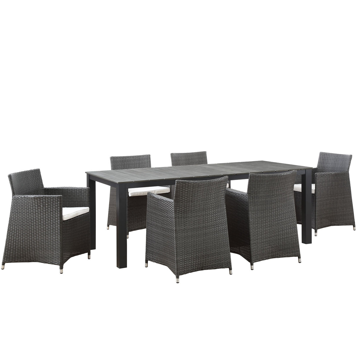 Junction 80" Outdoor Patio Dining Set - 7 - Piece  - Dining Table With Aluminium Frame - BUILDMYPLACE