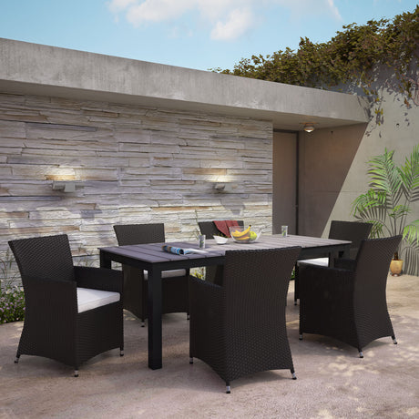 Junction 80" Outdoor Patio Dining Set - 7 - Piece  - Dining Table With Aluminium Frame - BUILDMYPLACE