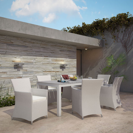 Junction 80" Outdoor Patio Dining Set - 7 - Piece  - Dining Table With Aluminium Frame - BUILDMYPLACE