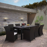 Junction 80" Outdoor Patio Dining Set - 7 - Piece  - Dining Table With Aluminium Frame - BUILDMYPLACE