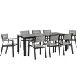 Maine 9 Piece outdoor Patio Dining Set - Wooden Dining Room Table - BUILDMYPLACE