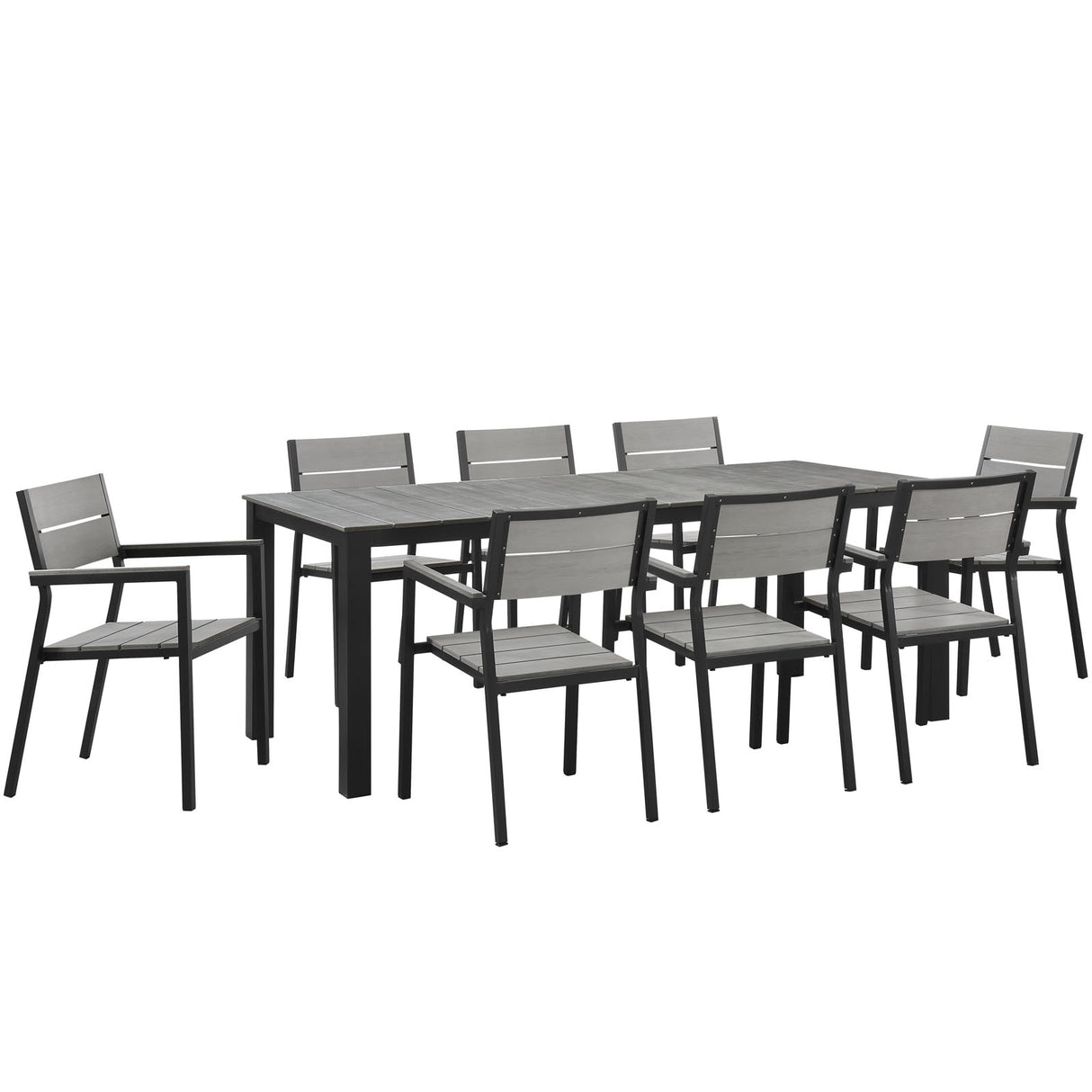 Maine 9 Piece outdoor Patio Dining Set - Wooden Dining Room Table - BUILDMYPLACE