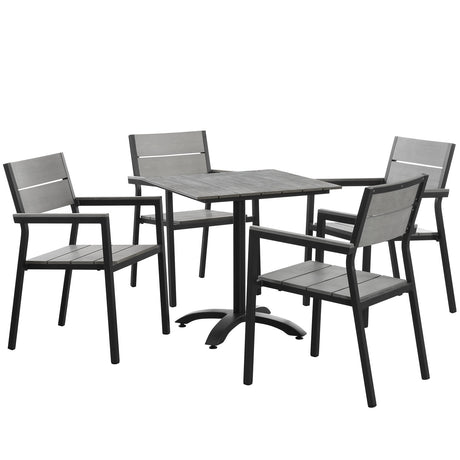 Maine 5 Piece Outdoor Patio Dining Set - BUILDMYPLACE