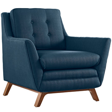 Modern Accent ArmChair With Upholstered Fabric Chair - Tapered Wood Legs Comfy Chairs