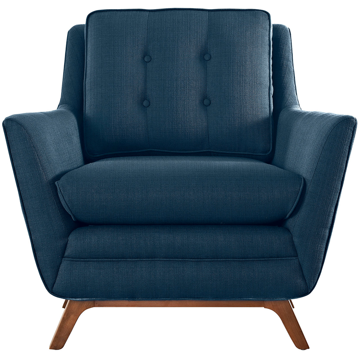 Modern Accent ArmChair With Upholstered Fabric Chair - Tapered Wood Legs Comfy Chairs - BUILDMYPLACE