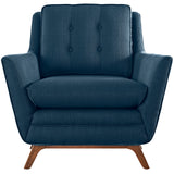 Modern Accent ArmChair With Upholstered Fabric Chair - Tapered Wood Legs Comfy Chairs - BUILDMYPLACE