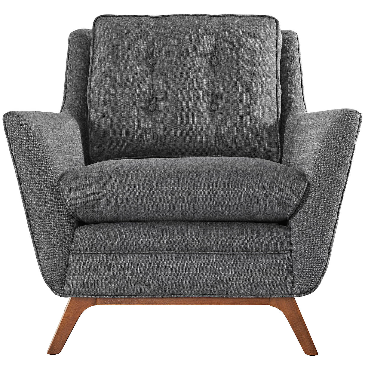 Modern Accent ArmChair With Upholstered Fabric Chair - Tapered Wood Legs Comfy Chairs - BUILDMYPLACE