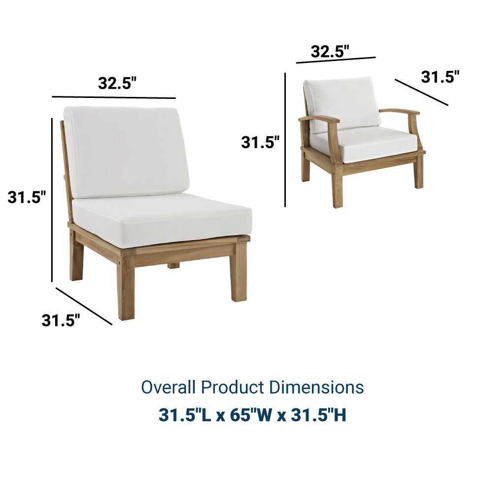 Marina Premium Grade A Teak Wood 2-Piece Outdoor Patio Furniture Set - BUILDMYPLACE