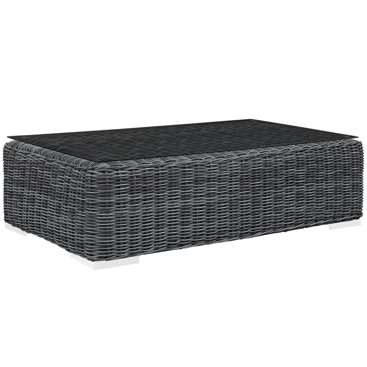 Summon Outdoor Patio Glass Top Coffee Table - BUILDMYPLACE