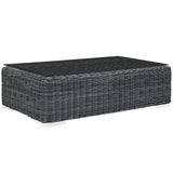 Summon Outdoor Patio Glass Top Coffee Table - BUILDMYPLACE