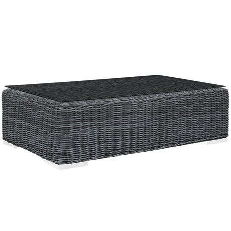 Summon Outdoor Patio Glass Top Coffee Table - BUILDMYPLACE