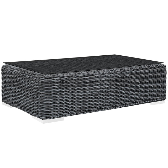 Summon Outdoor Patio Glass Top Coffee Table - BUILDMYPLACE