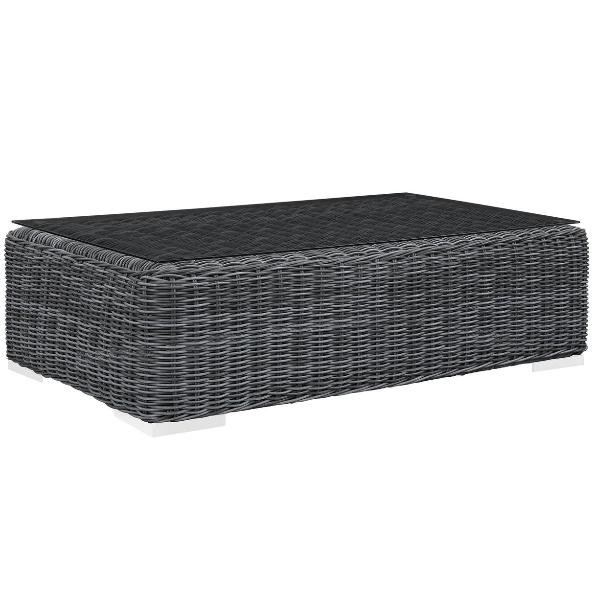 Summon Outdoor Patio Glass Top Coffee Table - BUILDMYPLACE