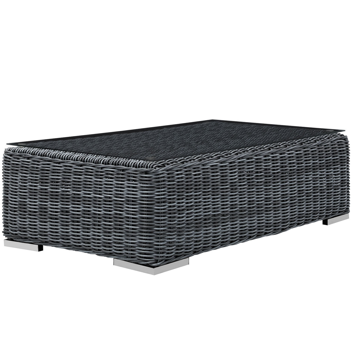 Summon Outdoor Patio Glass Top Coffee Table - BUILDMYPLACE