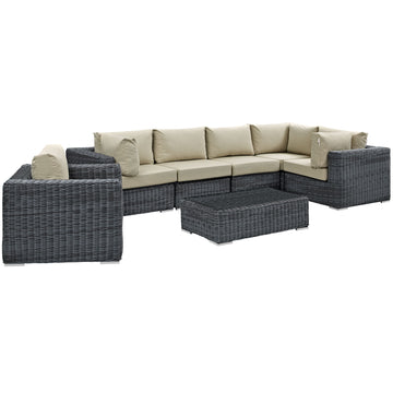 Summon 6 Seater With Table Outdoor Patio Sunbrella Sectional Set