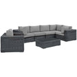 Summon 6 Seater With Table Outdoor Patio Sunbrella Sectional Set - BUILDMYPLACE