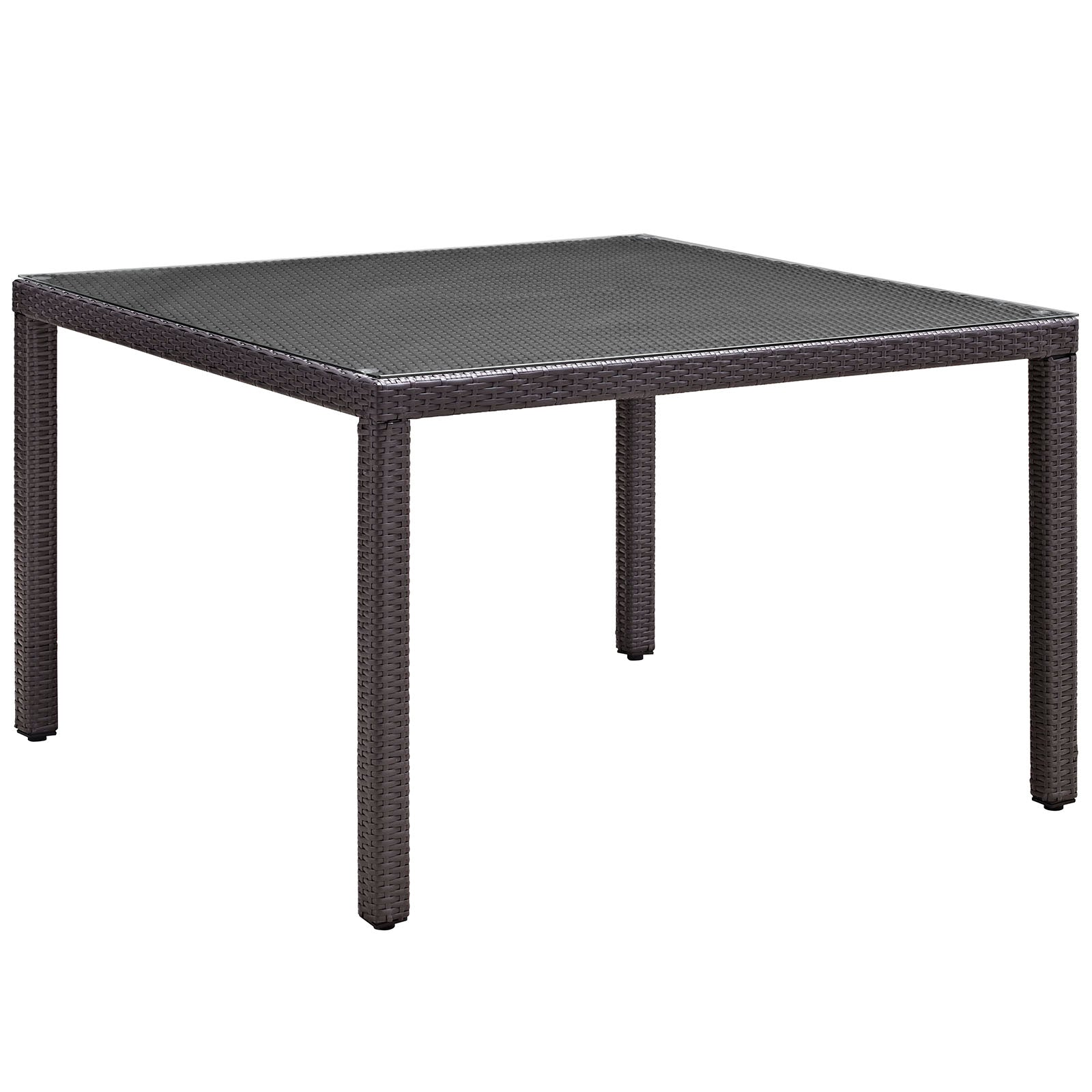 Convene 47" Square Outdoor Patio Glass Top Dining Table