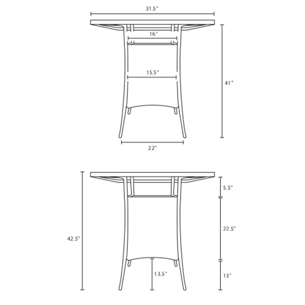 Sojourn Small Outdoor Patio Bar Table - BUILDMYPLACE