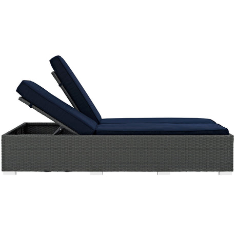 Sojourn Outdoor Patio Sunbrella Double Chaise - BUILDMYPLACE