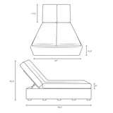Sojourn Outdoor Patio Sunbrella Double Chaise - BUILDMYPLACE