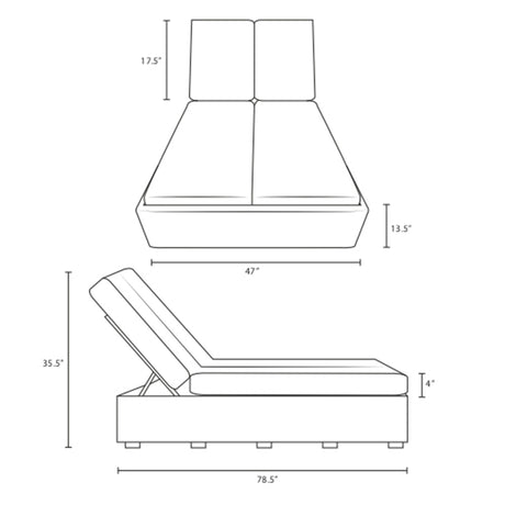 Sojourn Outdoor Patio Sunbrella Double Chaise - BUILDMYPLACE