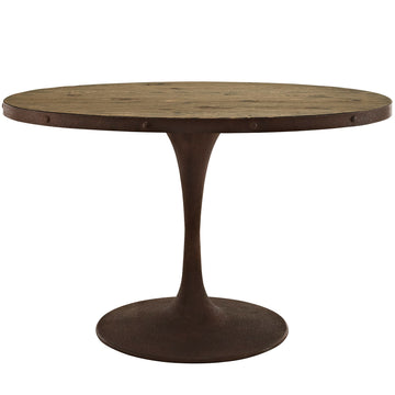 Drive 47" Oval Wood Bar Table in Brown - Industrial Modern Dining Table