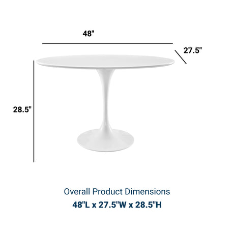Lippa 48" Oval Wood Top Dining Table - Metal Tapered Base Dining Table - BUILDMYPLACE