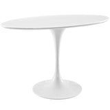 Lippa 48" Oval Wood Top Dining Table - Metal Tapered Base Dining Table - BUILDMYPLACE