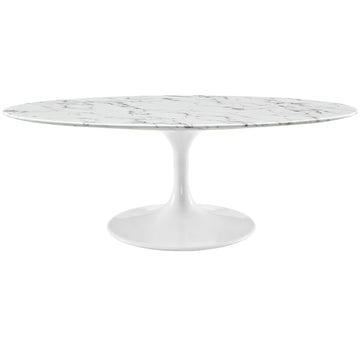 Lippa 48" Oval - Shaped Artificial Marble Top Coffee Table -  Dining Table