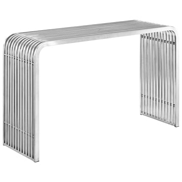 Stainless Steel Console Table Silver Modern Contemporary Rustic Entryway Table - Hallway