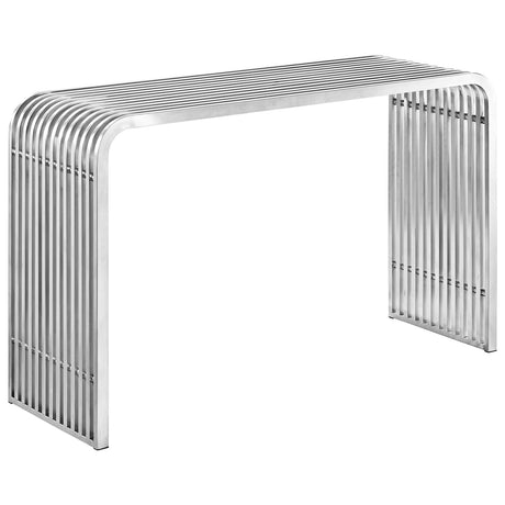 Stainless Steel Console Table Silver Modern Contemporary Rustic Entryway Table - Hallway - BUILDMYPLACE