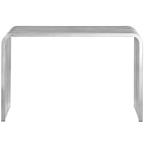 Stainless Steel Console Table Silver Modern Contemporary Rustic Entryway Table - Hallway - BUILDMYPLACE