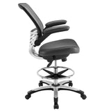 Reception Ergonomic edge Vinyl Drafting Chair With Leg Support -  Drafting Stool Office Chair With excellent Back Support - BUILDMYPLACE