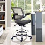 Reception Ergonomic edge Vinyl Drafting Chair With Leg Support -  Drafting Stool Office Chair With excellent Back Support - BUILDMYPLACE