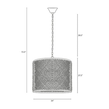 Modern Glass Metal Prosperity Pendant Chandelier - 110 Volt - Drum Shape - Brown Ceiling Light
