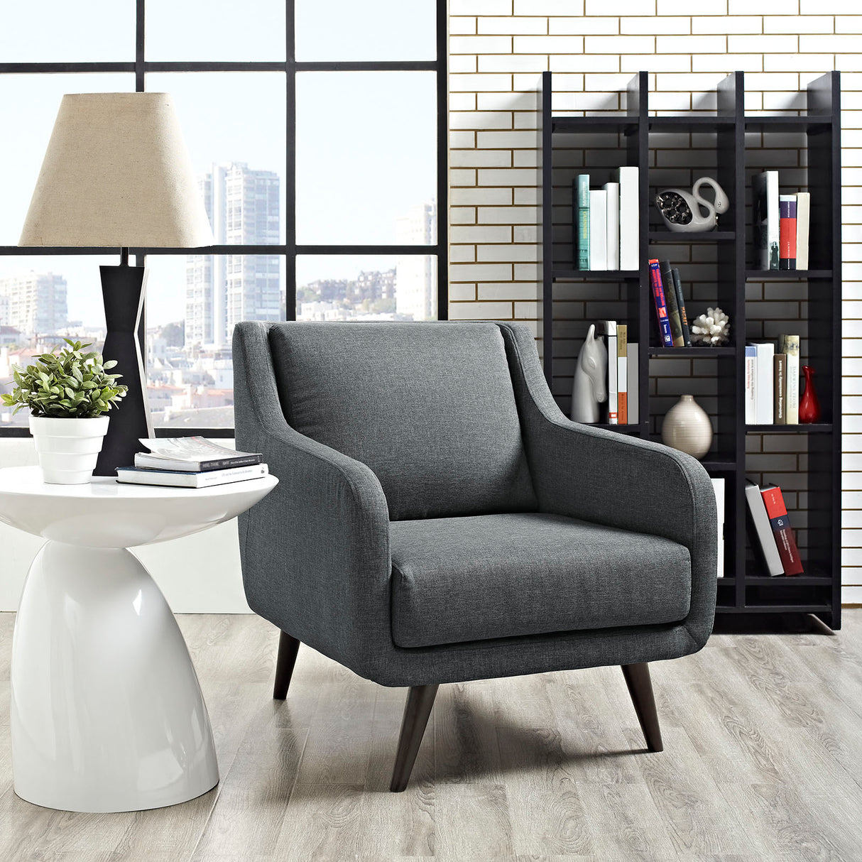 Modern Verve Upholstered Leisure Club Chairs w/ Wood Legs -  Accent Chair for Hallway room - BUILDMYPLACE