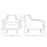 Modern Verve Upholstered Leisure Club Chairs w/ Wood Legs -  Accent Chair for Hallway room - BUILDMYPLACE