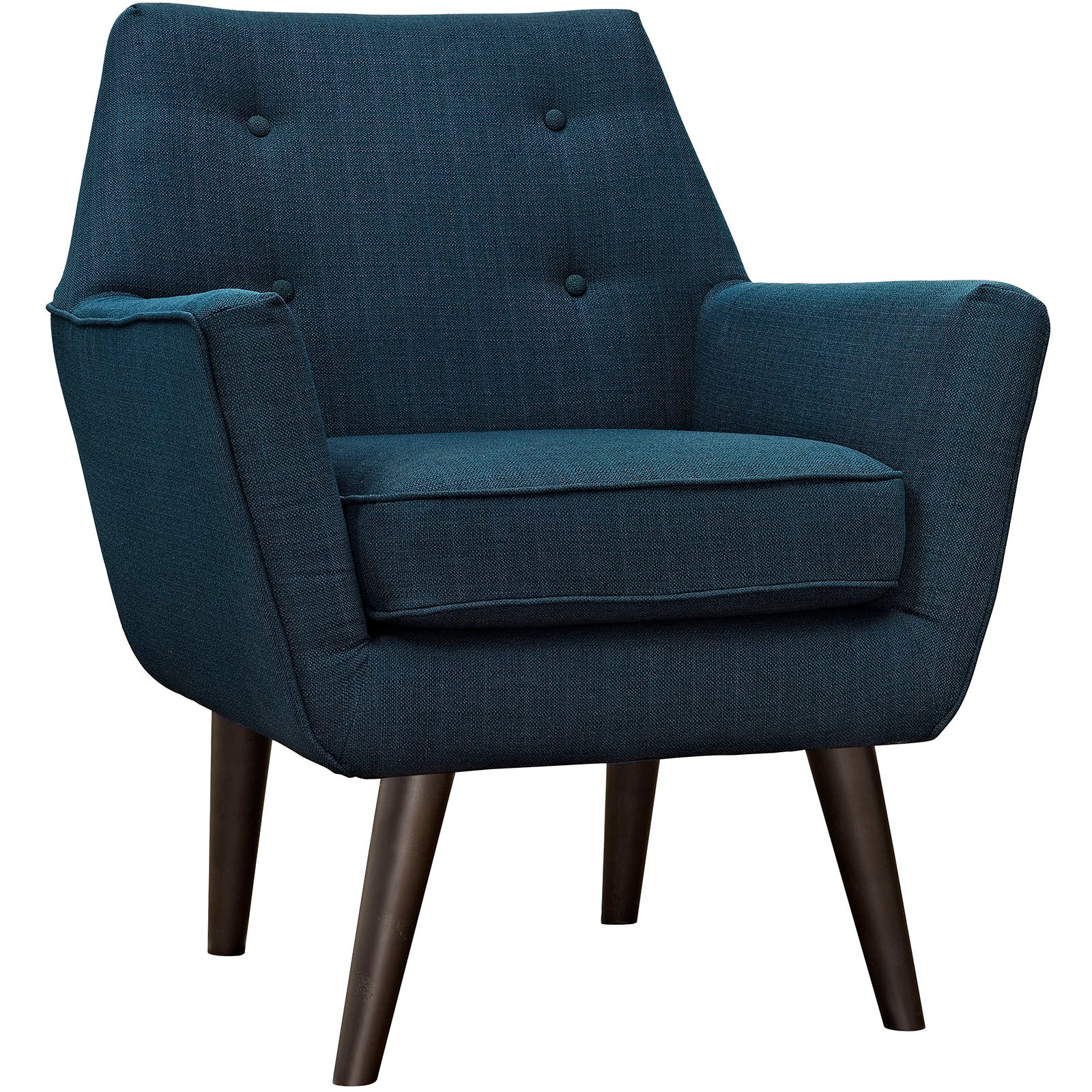 Modern Posit Fabric Upholstered Accent Lounge Armchair - Plush Dual Cushion Club Chair