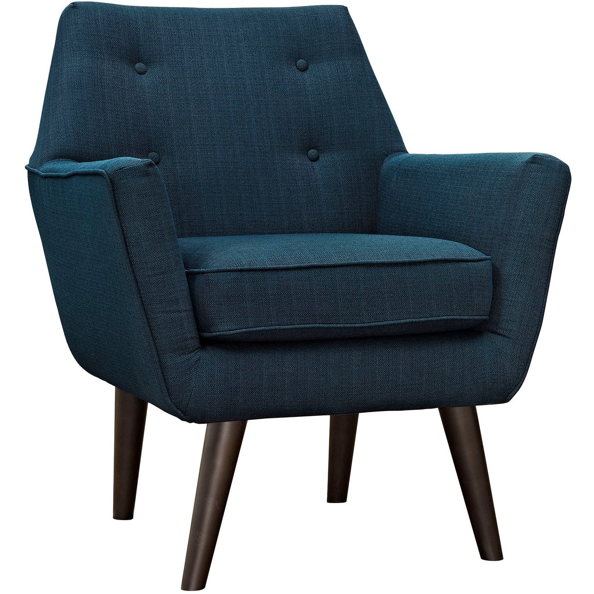 Modern Posit Fabric Upholstered Accent Lounge Armchair - Plush Dual Cushion Club Chair - BUILDMYPLACE